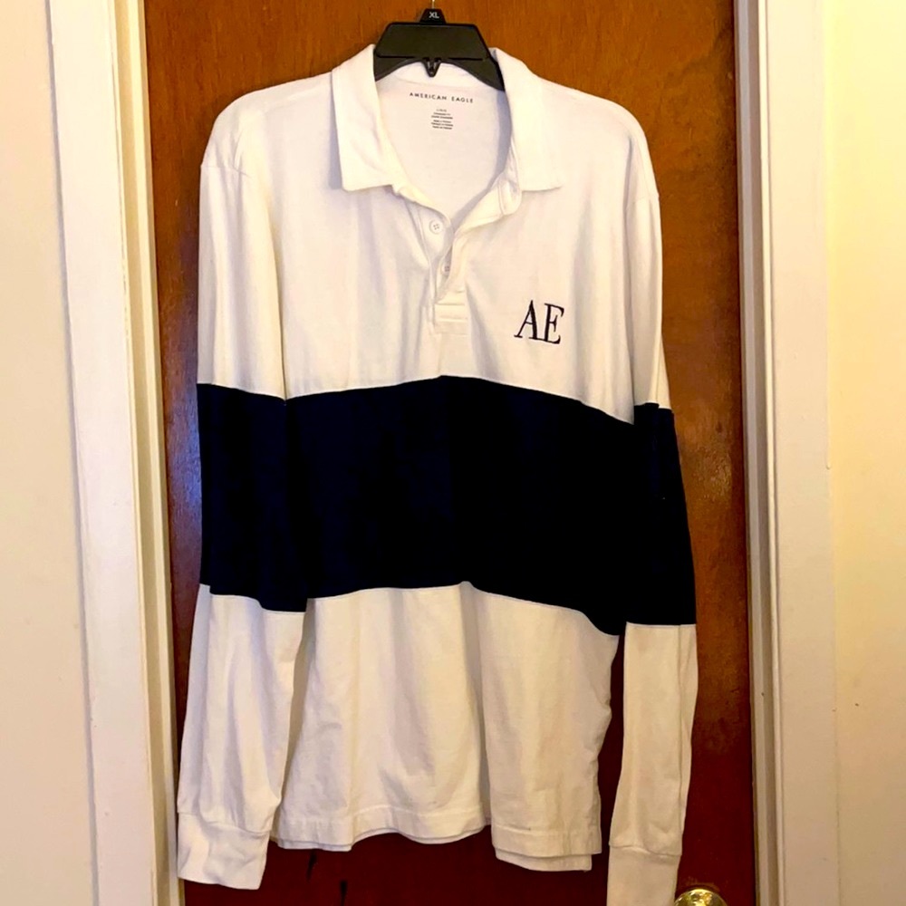 AE Color Block Polo Long Sleeve